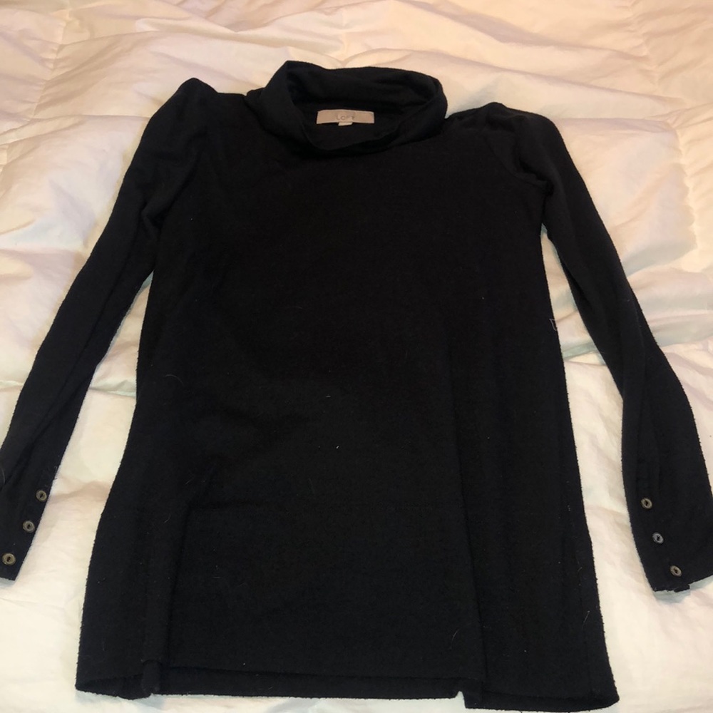 Loft black turtle neck long sleeve top